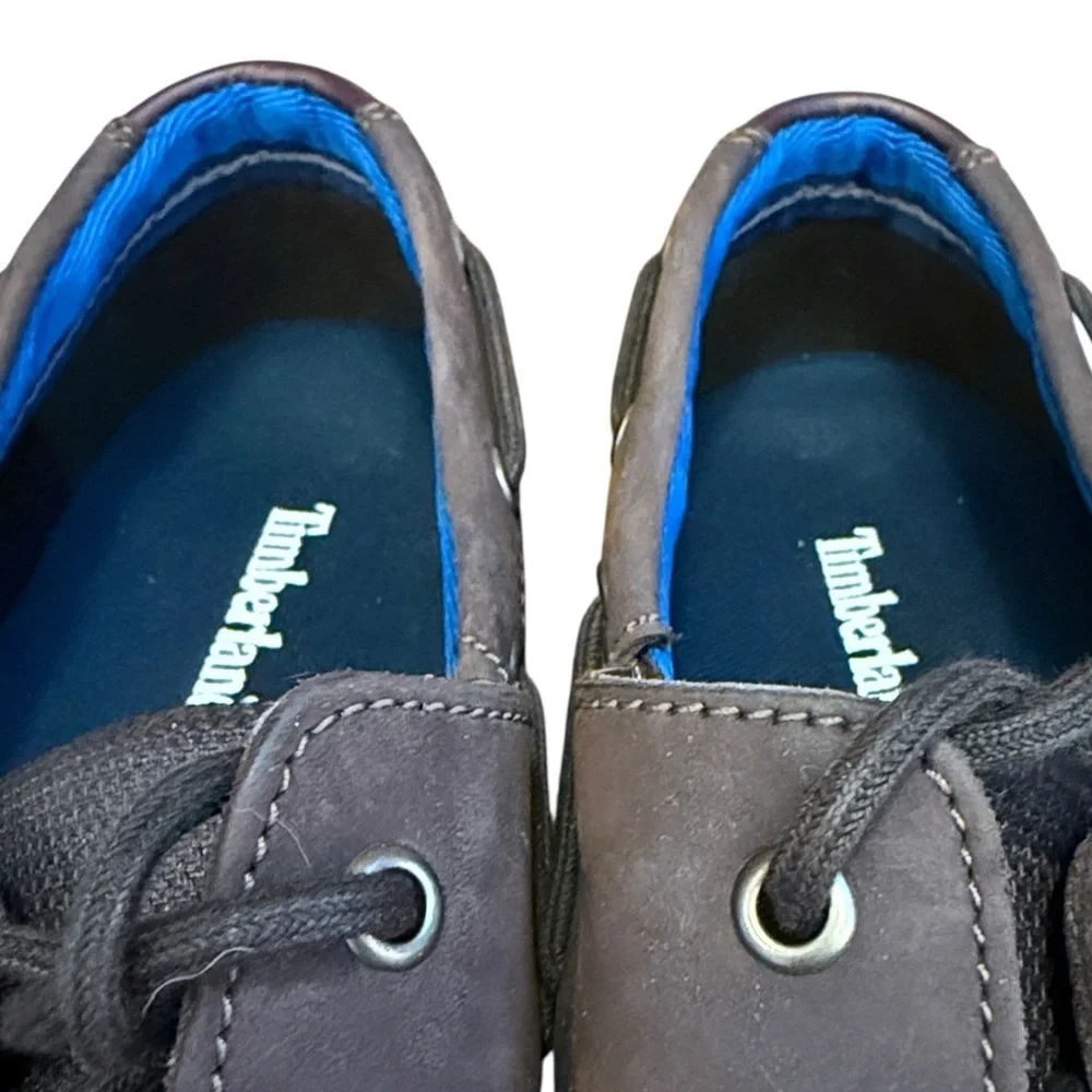 Timberland 2 Eye Boat Shoes Mens 10.5 Wide Brown Leather Deck Casual Comfort